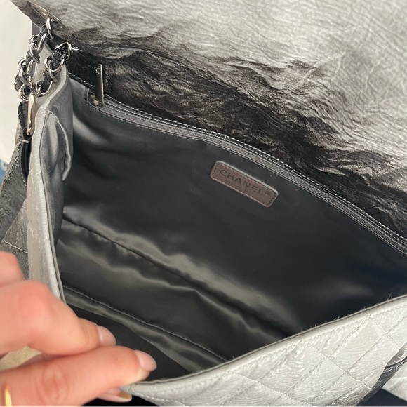 Chanel Vinyl Quilted Jumbo Melrose Degrade Flap Bag - Picture 6 of 16